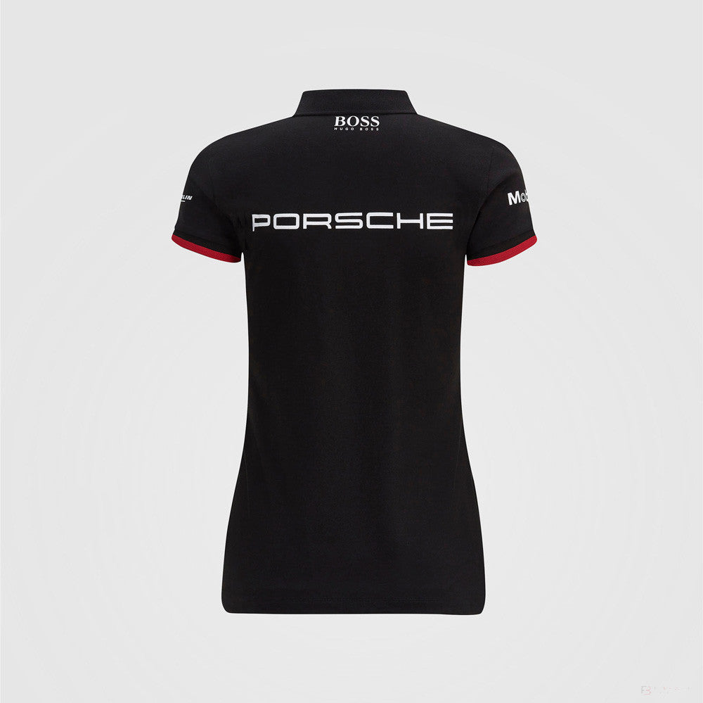 Tricou de Dama cu Guler, Porsche Team, Negru, 2022