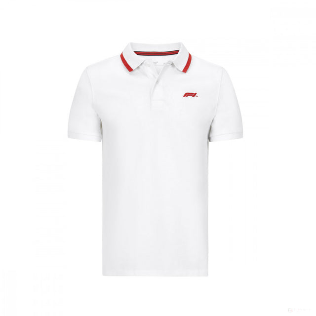 Tricou de Barbat cu Guler, Formula 1 Logo, Alb, 2020 - FansBRANDS®