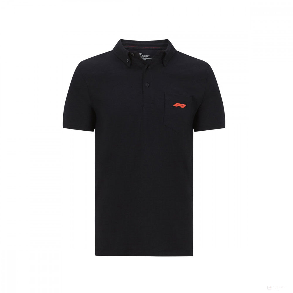 Tricou de Barbat cu Guler, Formula 1 Logo, Negru, 2020 - FansBRANDS®