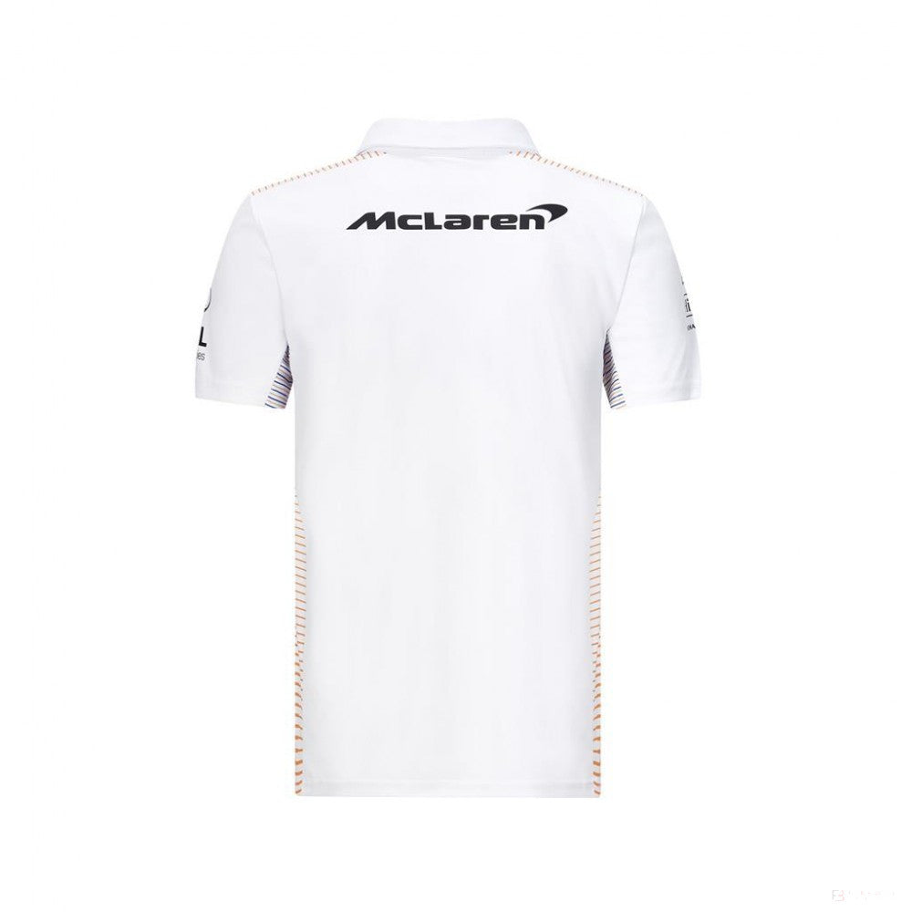 Tricou de Barbat cu Guler, McLaren, Alb, marimea XS, 2020