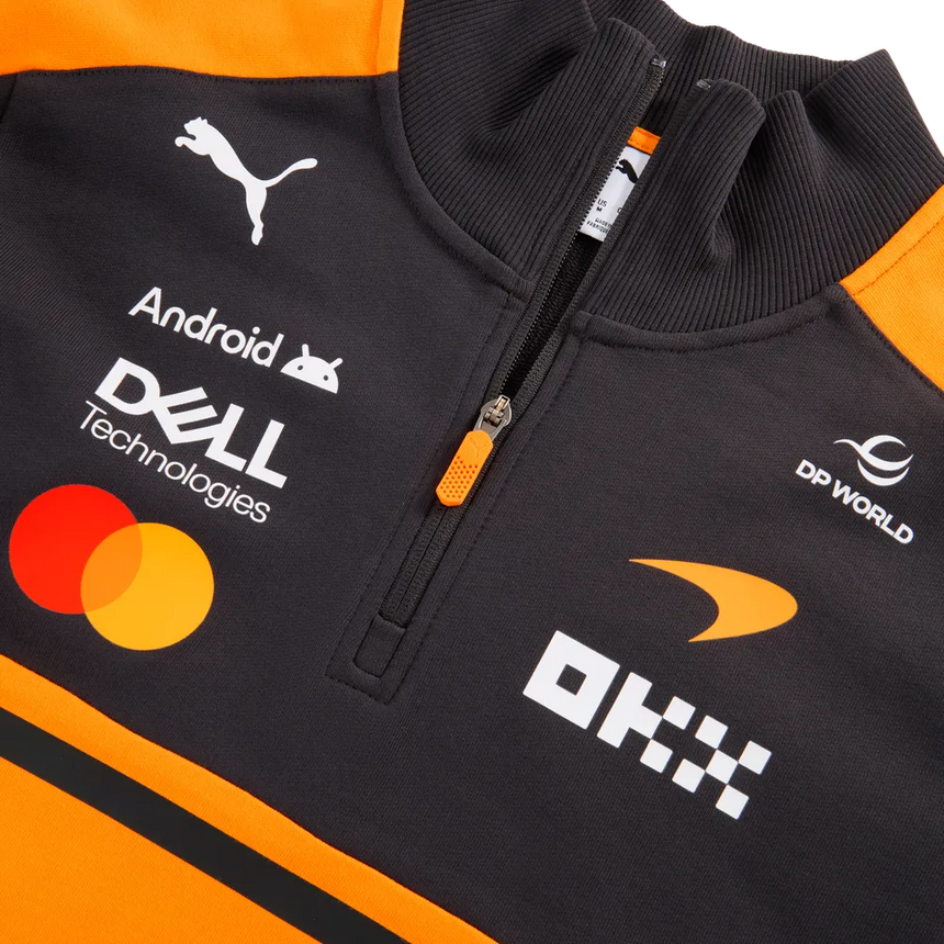 Pulover McLaren, echipă, cu jumătate de fermoar, papaya, 2026