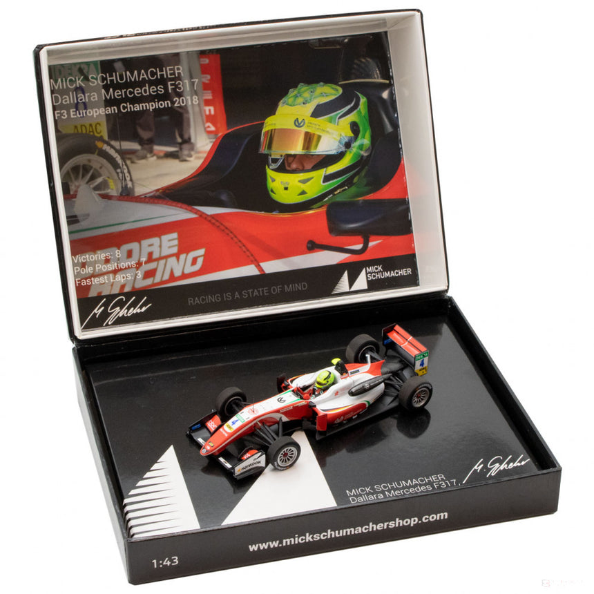 Masina Model, Mick Schumacher Dallara Mercedes F317 F3 European Champion 2018, 1:43, Alb, 2018 - FansBRANDS®