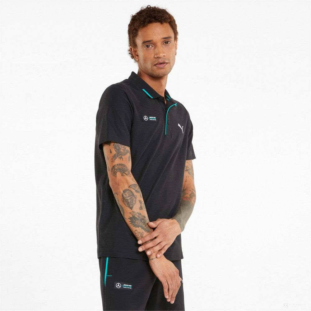 Tricou de Barbat cu Guler, Puma Mercedes, 2022, Negru - FansBRANDS®