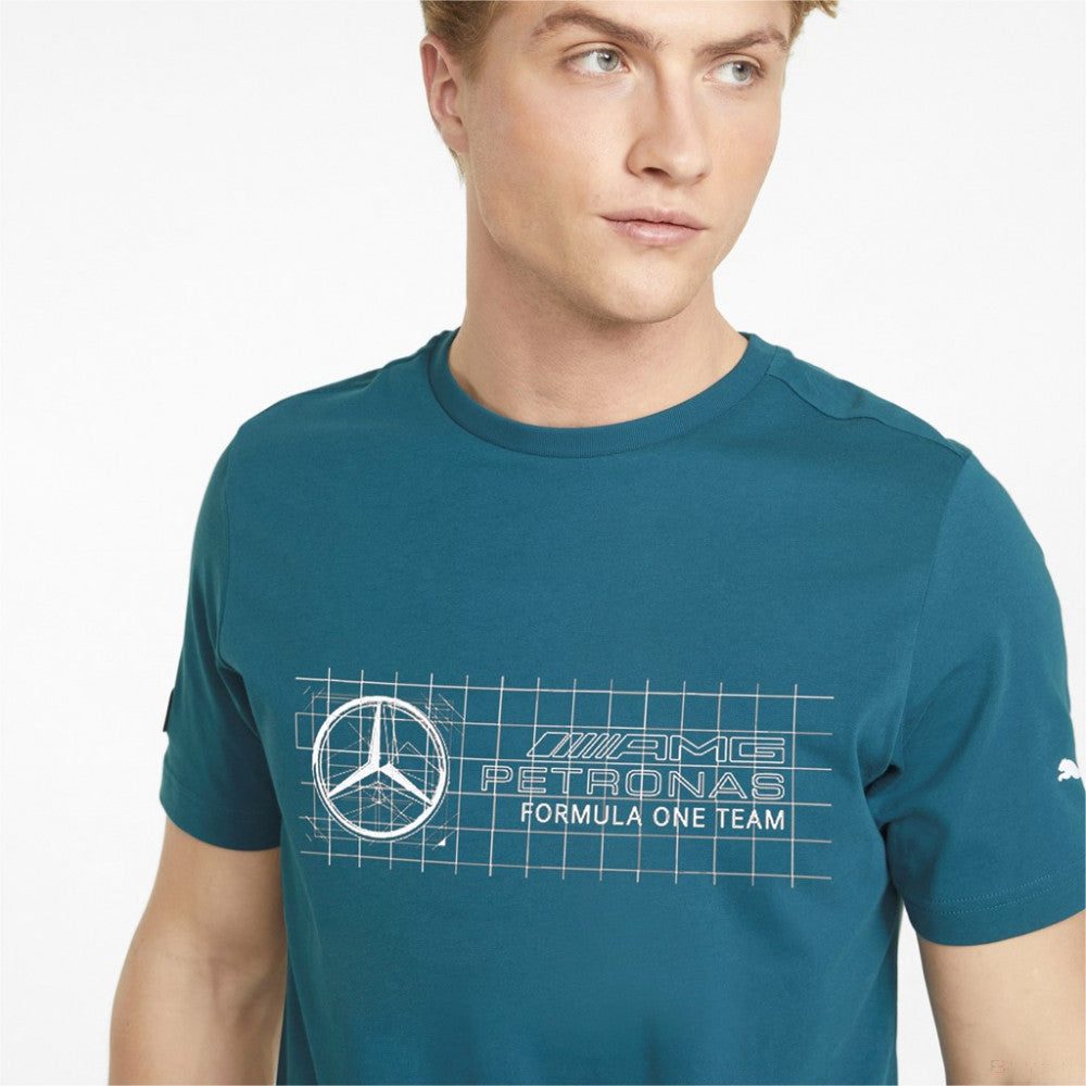 Tricou de Barbat, Puma Mercedes Team Logo, 2022, Albastru - FansBRANDS®