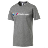 Tricou BMW, Puma BMW MMS logo guler rotund, gri, 2019