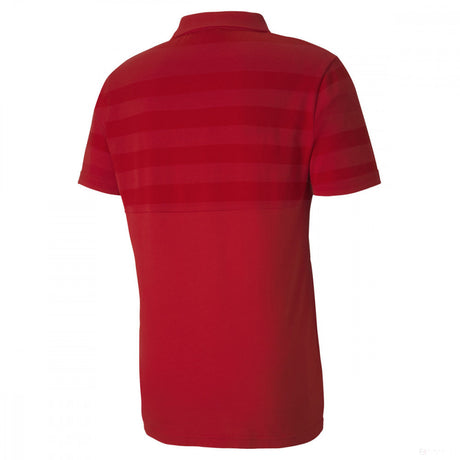 Tricou de Barbat cu Guler, Puma Ferrari Scudetto Striped, Rosu, 2020 - FansBRANDS®