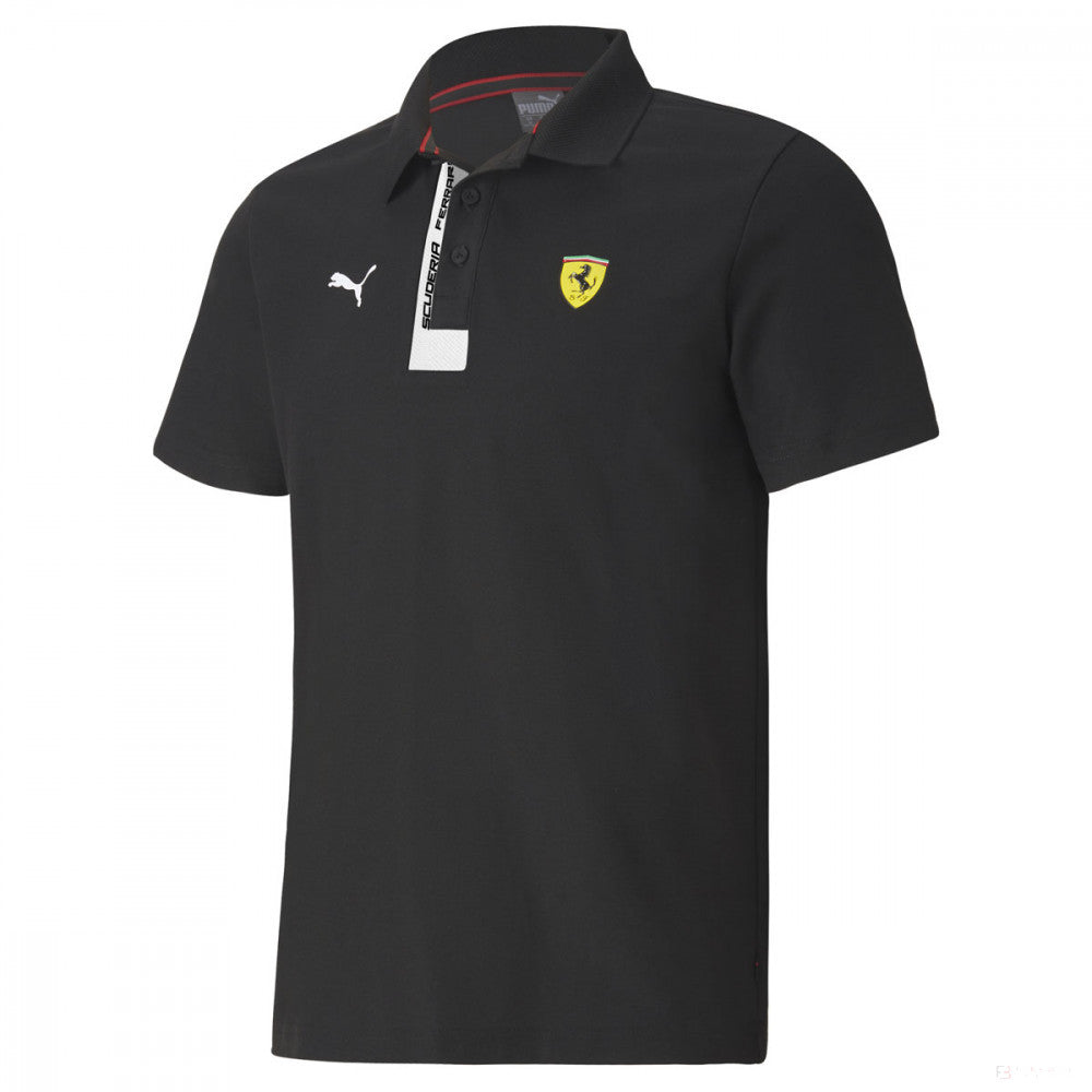 Tricou de Barbat cu Guler, Puma Ferrari Scuderia, Negru, 2020