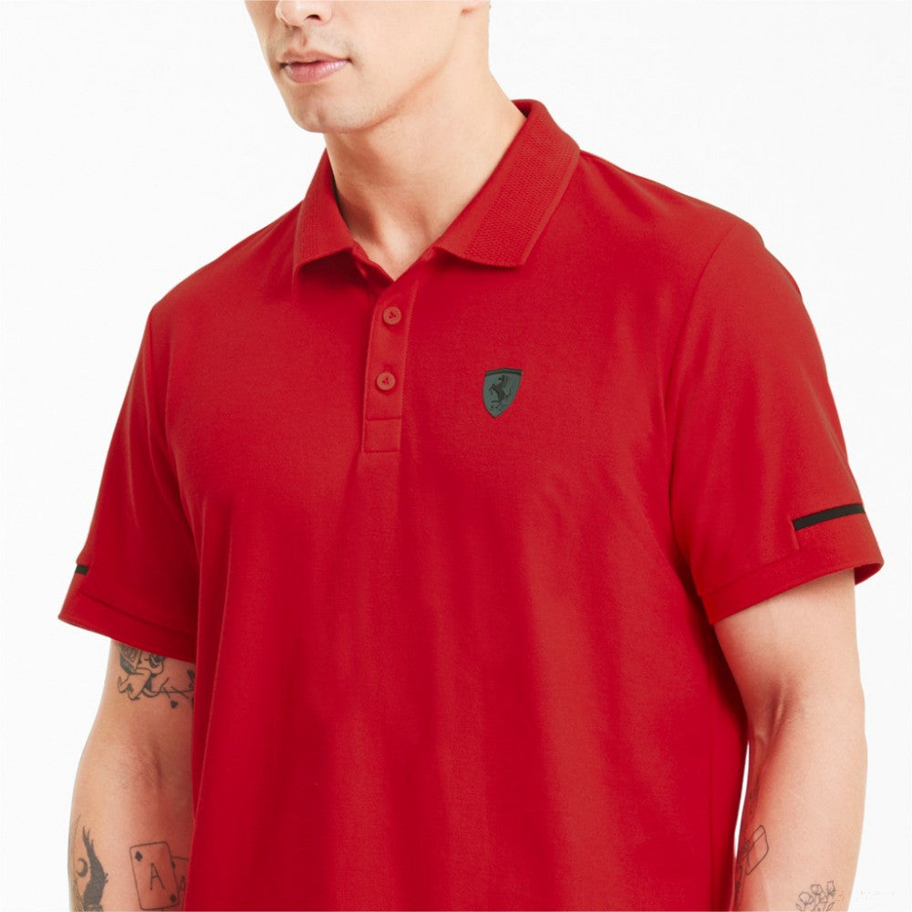 Tricou de Barbat cu Guler, Puma Ferrari Style, Rosu, 2020 - FansBRANDS®