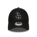 Șapcă Los Angeles Dodgers, contur pop, New Era, 9FORTY, neagră