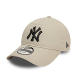 Șapcă New York Yankees, cu logo negru, New Era, 9TWENTY, esențial, bej