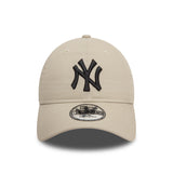 Șapcă New York Yankees, cu logo negru, New Era, 9TWENTY, esențial, bej