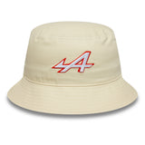 Pălărie bucket Alpine, sezonieră, conică, New Era, 9FORTY, crem