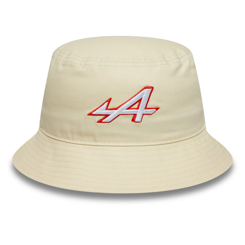 Pălărie bucket Alpine, de sezon, cu formă conică, New Era, 9FORTY, crem