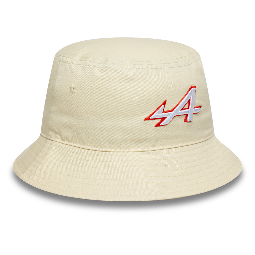 Pălărie bucket Alpine, de sezon, cu formă conică, New Era, 9FORTY, crem