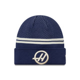 Căciulă beanie Haas, tricotată cu manșetă, proiectată, New Era, albastru