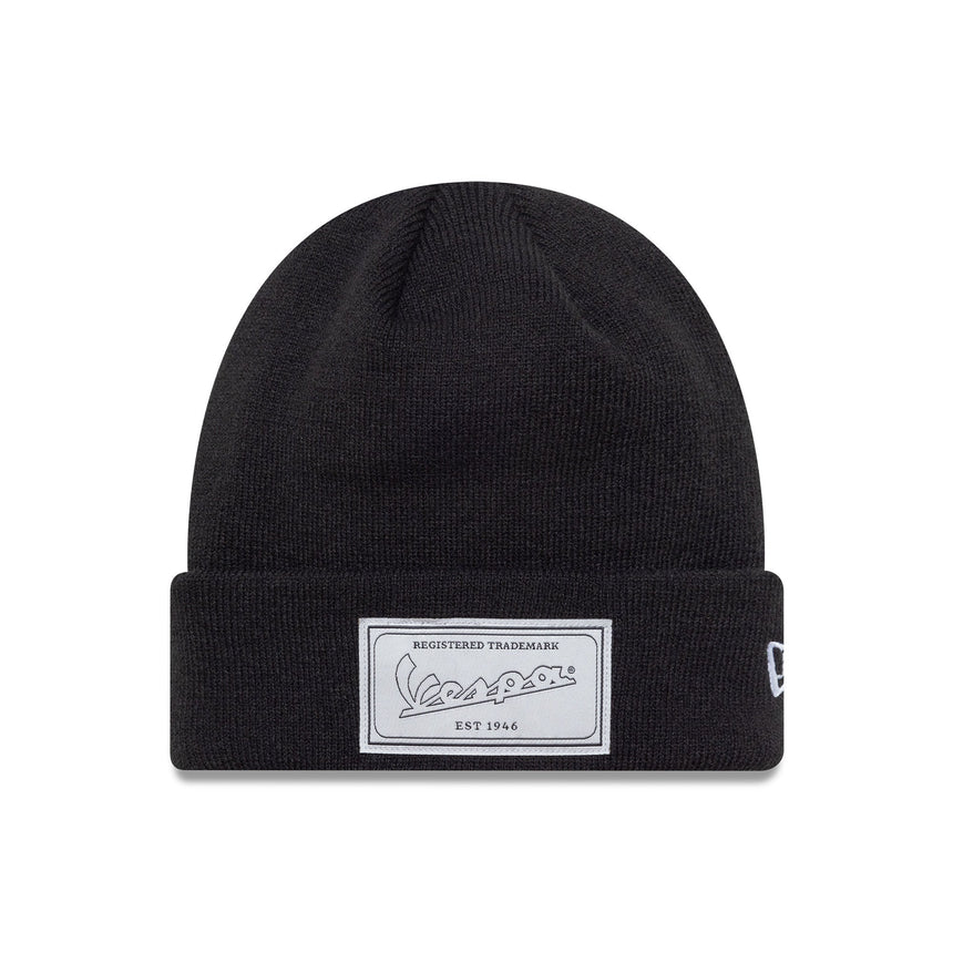 Vespa beanie, de sezon, cu manșetă tricotată, New Era, negru