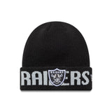 Căciulă Las Vegas Raiders, siglă tipografică, New Era, neagră