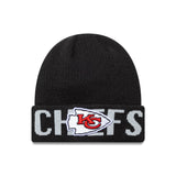 Căciulă tricotată Kansas City Chiefs, logomarcă, New Era, negru