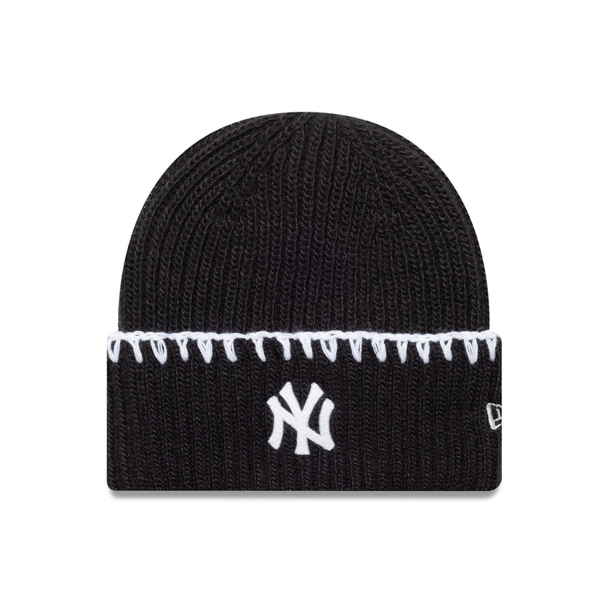 Căciulă New York Yankees, cu cusături groase vizibile, New Era, neagră