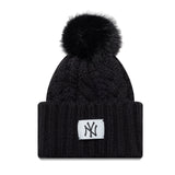 Căciulă de iarnă pentru femei New York Yankees, tiv lat, de la New Era, neagră