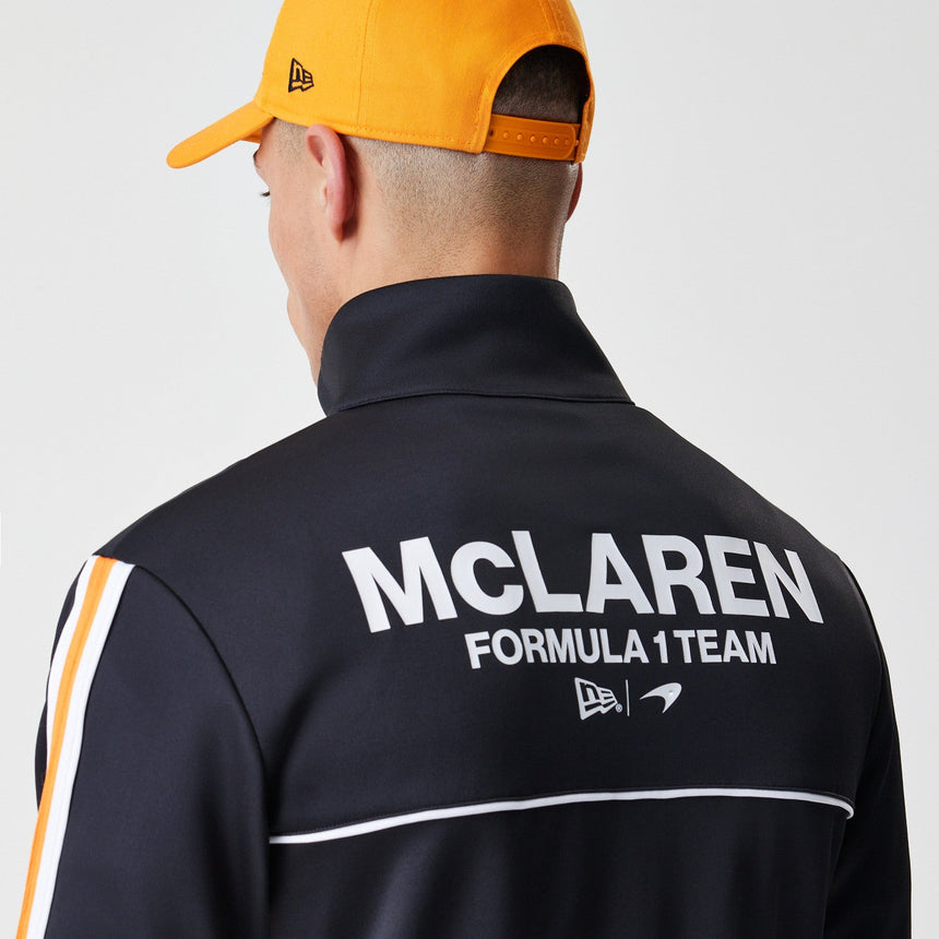 Pulover McLaren, cu fermoar integral, New Era, negru