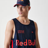 Tricou fără mâneci Red Bull Racing, New Era, din plasă de baschet, albastru închis
