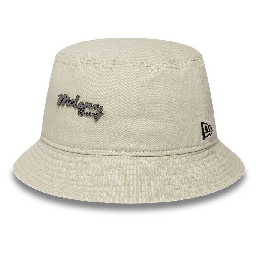Pălărie de tip bucket McLaren x Reiss, cu croi conic, New Era, albă