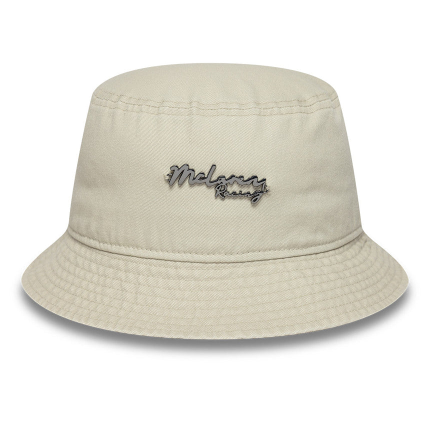 Pălărie de tip bucket McLaren x Reiss, cu croi conic, New Era, albă