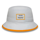 Pălărie bucket McLaren x Reiss, de sezon, conic, New Era, 9FORTY, alb