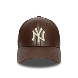 șapcă New York Yankees, din piele, New Era, 9FORTY, uni, maro