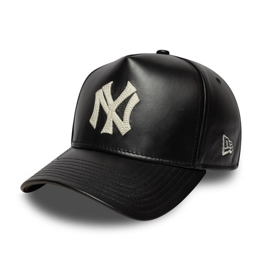 șapcă New York Yankees, din piele, New Era, 9FORTY, neagră