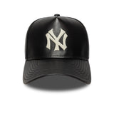 șapcă New York Yankees, din piele, New Era, 9FORTY, neagră