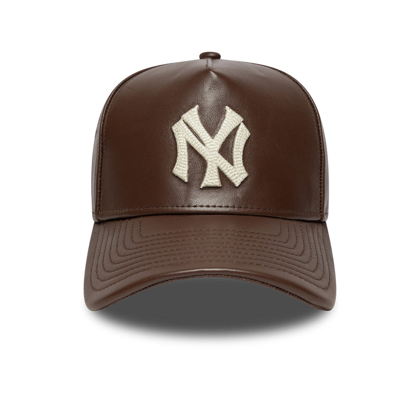 Șapcă New York Yankees, din piele, New Era, A-frame, maro