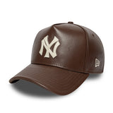 Șapcă New York Yankees, din piele, New Era, model A-frame, maro