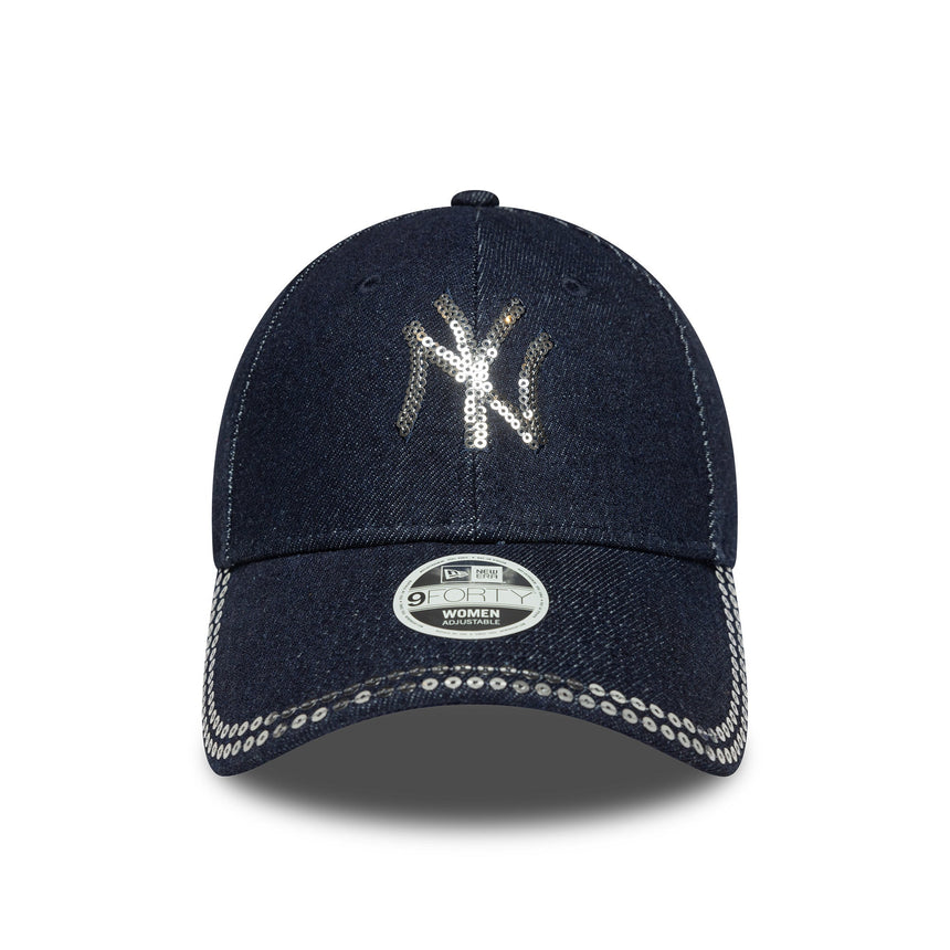 Șapcă New York Yankees, paiete, New Era, 9FORTY, model albastru, albastru