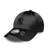 șapcă New York Yankees, fundă satinată pe spate, New Era, 9FORTY, pentru femei, neagră
