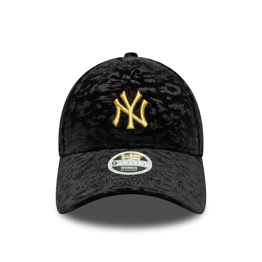 Șapcă New York Yankees, velur leopard, 9FORTY, femei, negru