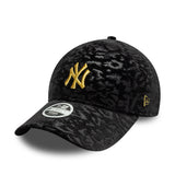 Șapcă New York Yankees, velur leopard, 9FORTY, pentru femei, negru
