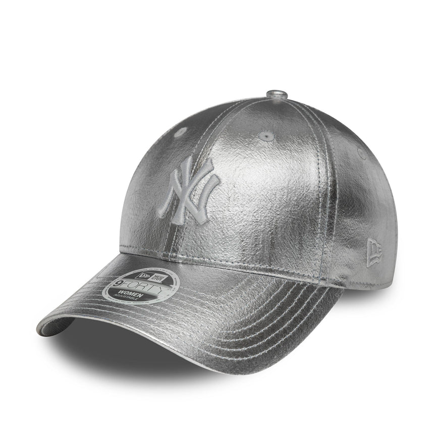 șapcă New York Yankees, metalică, New Era, 9FORTY, pentru femei, argintie