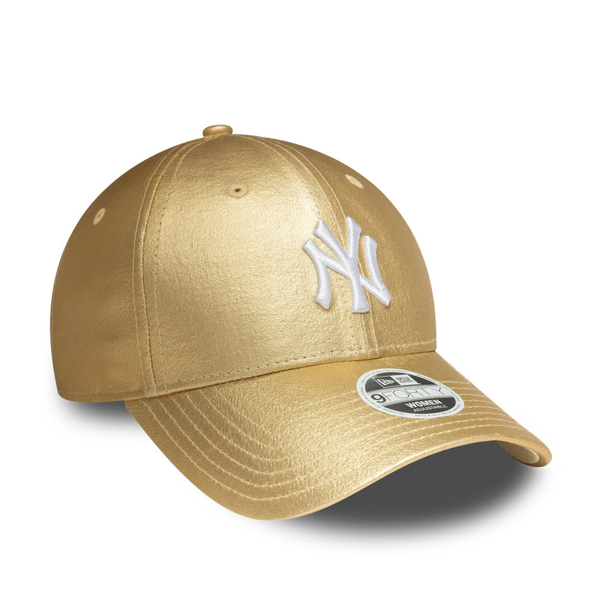 șapcă New York Yankees, pin metalic, New Era, 9FORTY, pentru femei, auriu