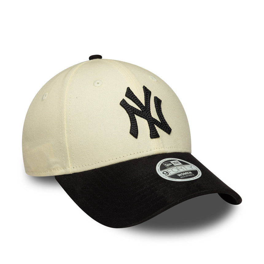 Șapca New York Yankees, velur sintetic, New Era, 9FORTY, beige-negru