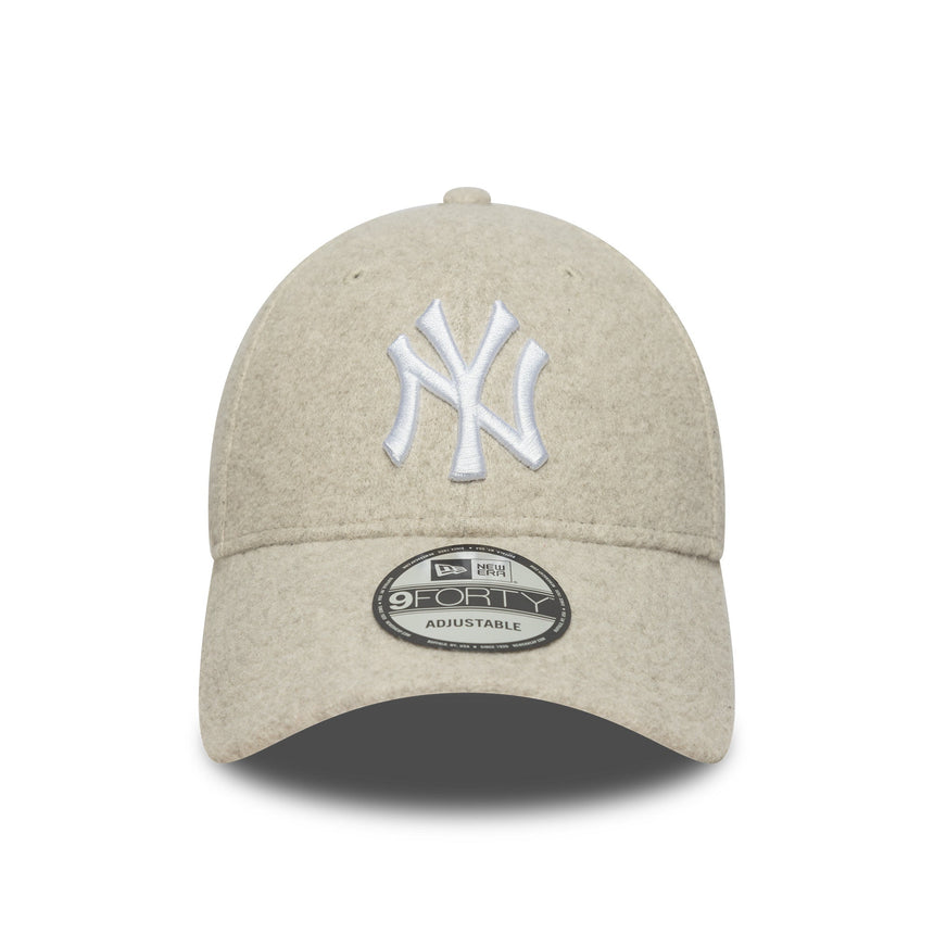 șapcă New York Yankees, lână Melton, 9FORTY, crem
