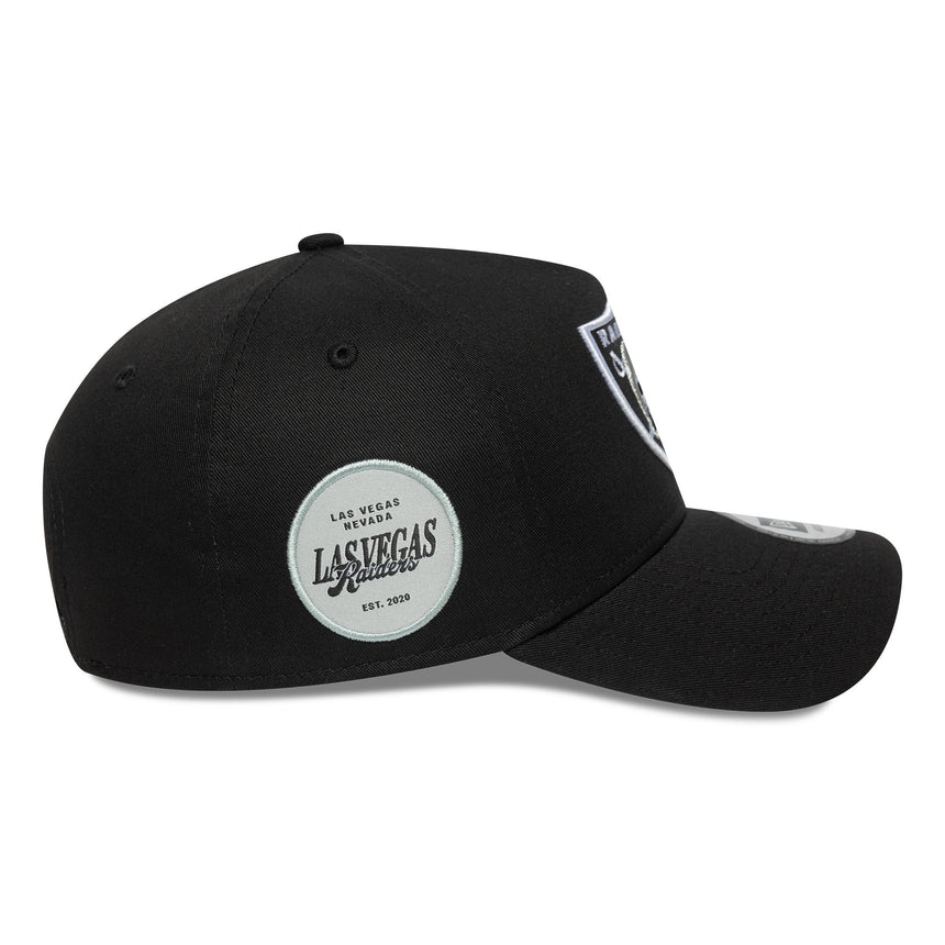 Las Vegas Raiders, patch lateral, New Era, A-frame, negru