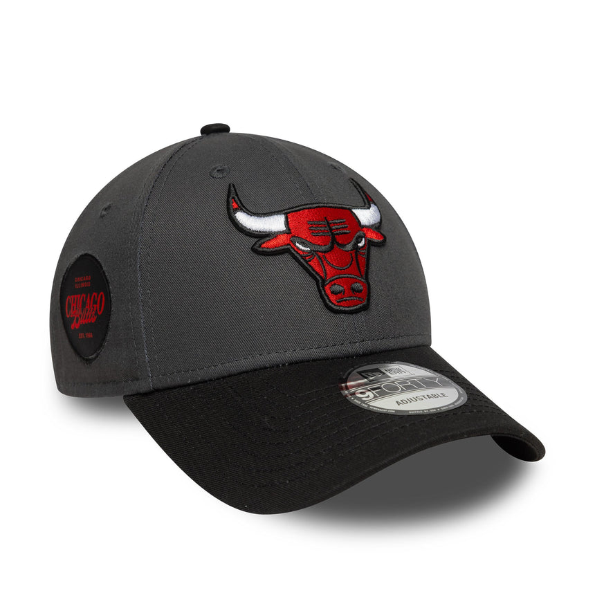 Șapcă Chicago Bulls, patch lateral, New Era, 9FORTY, gri, gri
