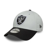 Șapcă Las Vegas Raiders, tonuri duale, pin, New Era, 9FORTY, patch pe laterală, negru-alb