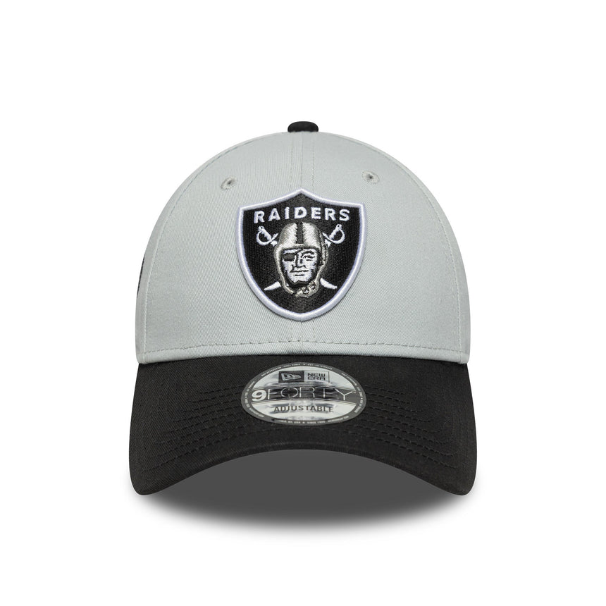 Las Vegas Raiders, pin cu două tonuri, New Era, 9FORTY, patch lateral, negru-alb