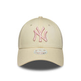 șapcă New York Yankees, pentru femei, New Era, 9FORTY, alb