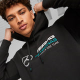 Mercedes Pulover, cu glugă, Puma, ESS, fleece, Negru