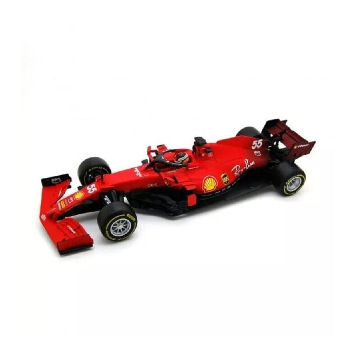 Ferrari F1 Modellauto, F1-75, bburago, 1:43, mit dem Fahrer von 2021