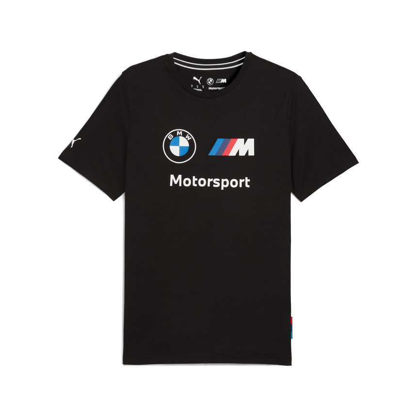 Tricou cu logo BMW, Puma, Essential, MMS, negru 🔥